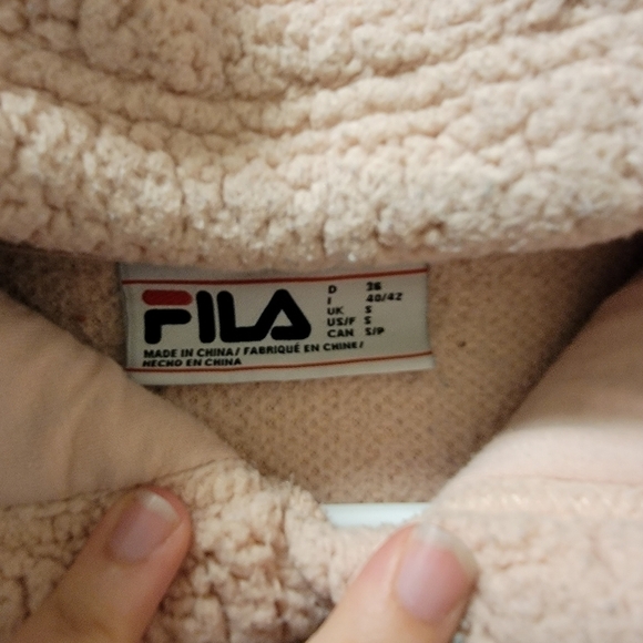 Fila light pink sherpa hoodie - Picture 2 of 3